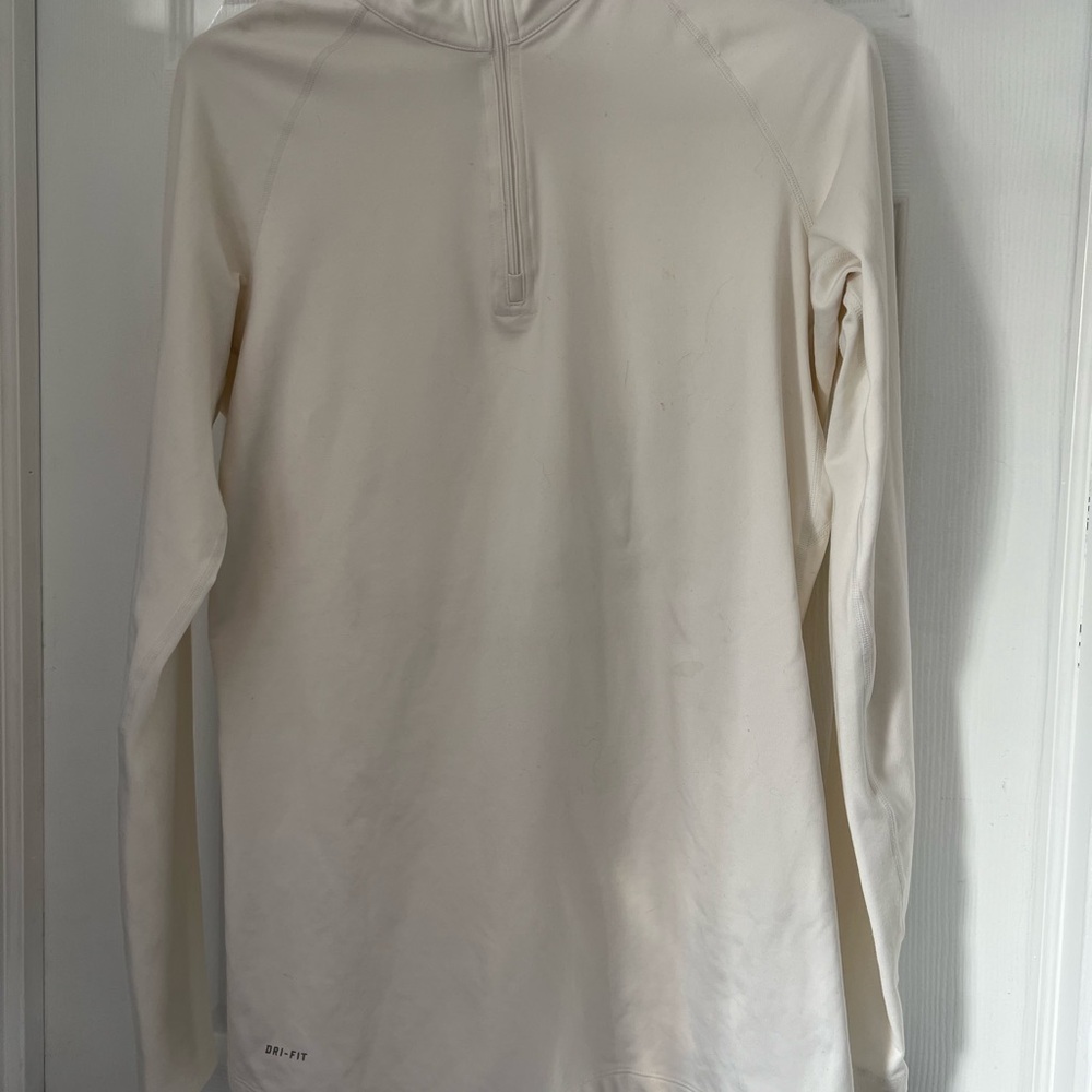 Nike Pro Combat White Zip-Up Top